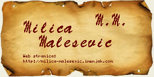 Milica Malešević vizit kartica
